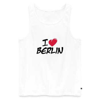 I love Berlin / Ich liebe Berlin - Débardeur bio Premium Homme - blanc - Devant - AI Model Male 178 light (178cm)