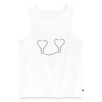 Ballon mit Herzen - Männer Premium Bio Tank Top - Weiß - Vorne - AI Model Male 178 light (178cm)