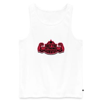 only_the_strong_survive_pr2 - Männer Premium Bio Tank Top - Weiß - Vorne - AI Model Male 178 light (178cm)