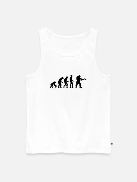 evolution pompier - Débardeur bio Premium Homme - blanc