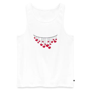 coeur amour amoureux clip saint valentin fête des mères - Débardeur bio Premium Homme - blanc - Devant - Michal (187cm)
