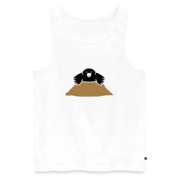 Maulwurf - Männer Premium Bio Tank Top - Weiß - Vorne - AI Model Male 178 light (178cm)
