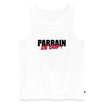 Parrain de ouf ! - Débardeur bio Premium Homme - blanc - Devant - Michal (187cm)