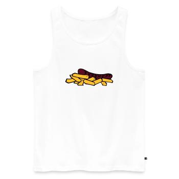 currywurst frite saucisse - Débardeur bio Premium Homme - blanc - Devant - Michal (187cm)