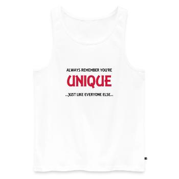 Always remember you're unique - Débardeur bio Premium Homme - blanc - Devant - AI Model Male 178 light (178cm)