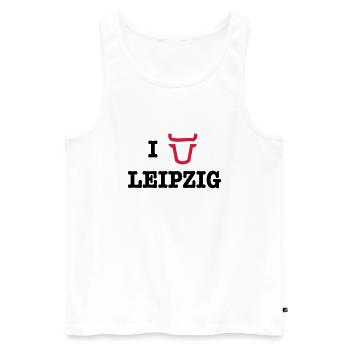 I Love Leipzig - Débardeur bio Premium Homme - blanc - Devant - AI Model Male 178 light (178cm)