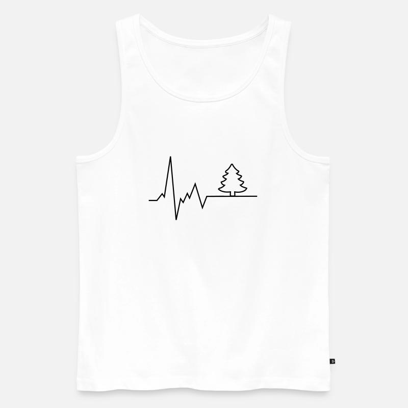 herzschlag baum - Männer Premium Bio Tank Top - Weiß