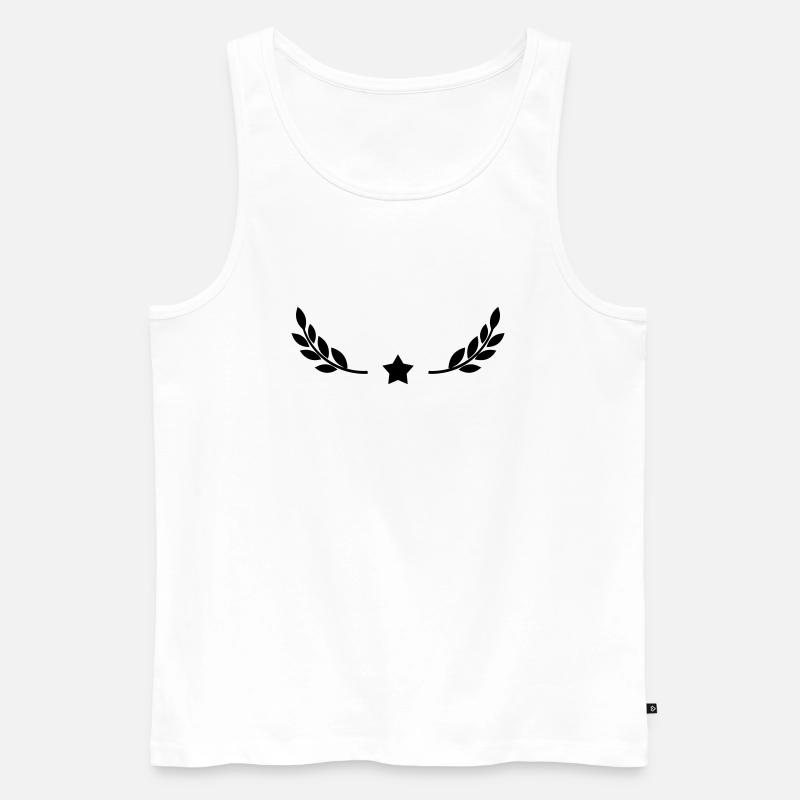 Stern mit Lorbeerkranz Design - Männer Premium Bio Tank Top - Weiß