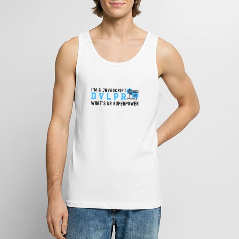 I'm a Javascript Developer what's your Superpower Men's Premium Organic Tank Top