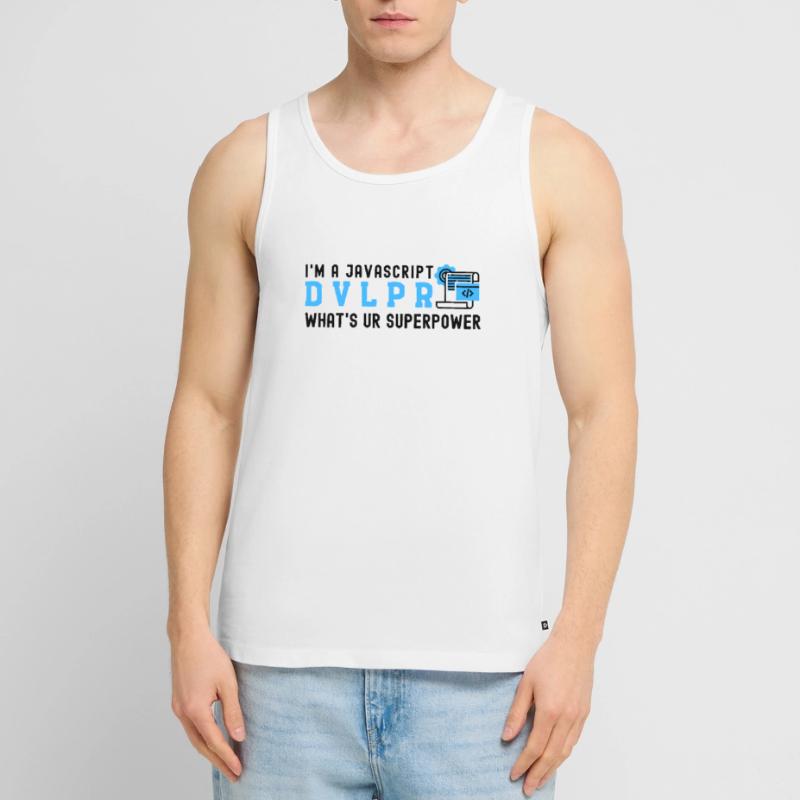 I'm a Javascript Developer what's your Superpower Men's Premium Organic Tank Top