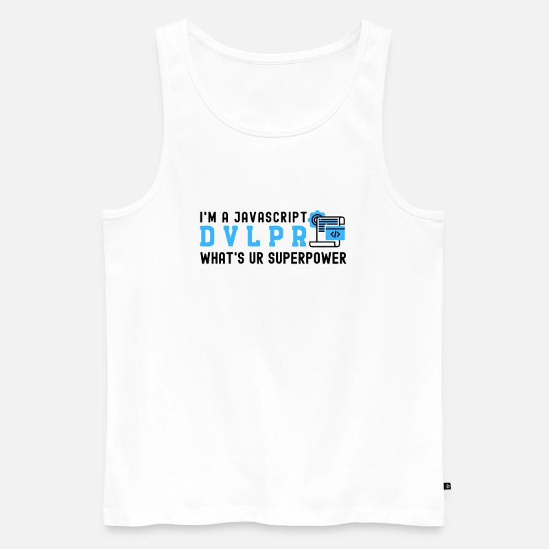 I'm a Javascript Developer what's your Superpower - Men's Premium Organic Tank Top - white