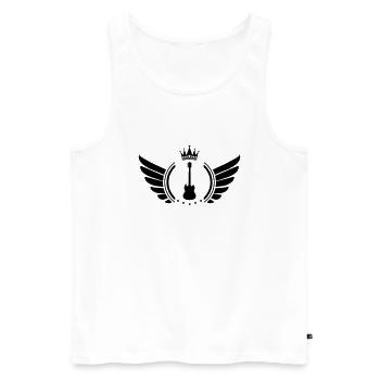 Guitar Coat of Arms - Men's Premium Organic Tank Top - white - Front - AI Model Male 178 light (178cm)