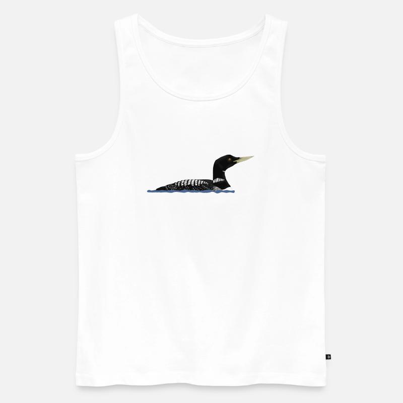 Weißschnabeltaucher - Männer Premium Bio Tank Top - Weiß