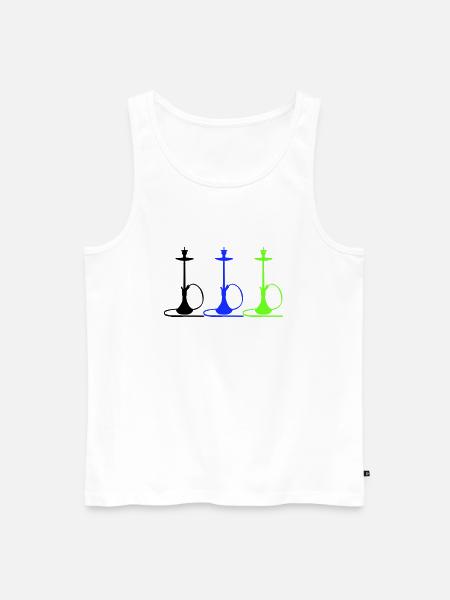 Hookah - Men's Premium Organic Tank Top - white