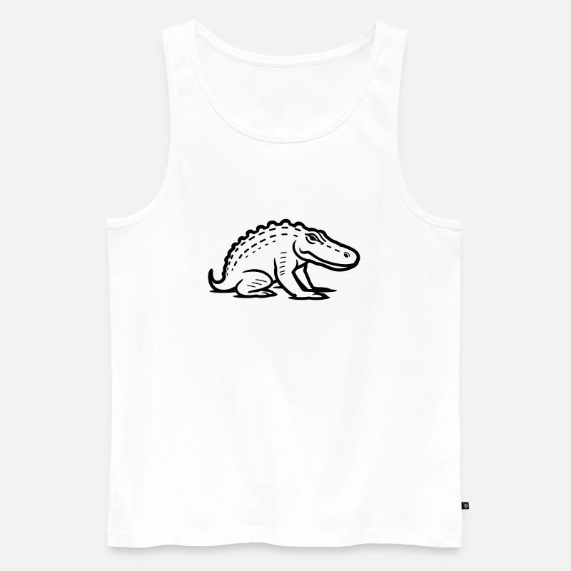 Krokodil - Männer Premium Bio Tank Top - Weiß