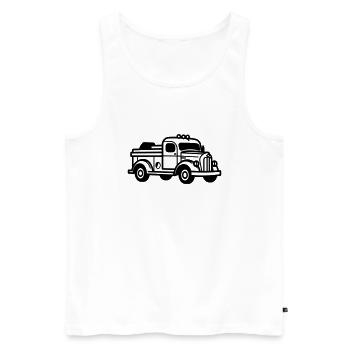 Camion de pompier - Débardeur bio Premium Homme - blanc - Devant - AI Model Male 178 light (178cm)
