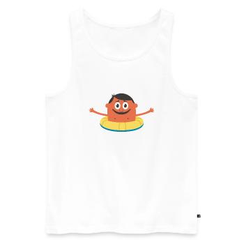 Sommer - Männer Premium Bio Tank Top - Weiß - Vorne - Michal (187cm)