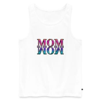 Mama Mom Wow Mothers Day Funny Cute Family Mother - Men's Premium Organic Tank Top - white - Front - Michal (187cm)