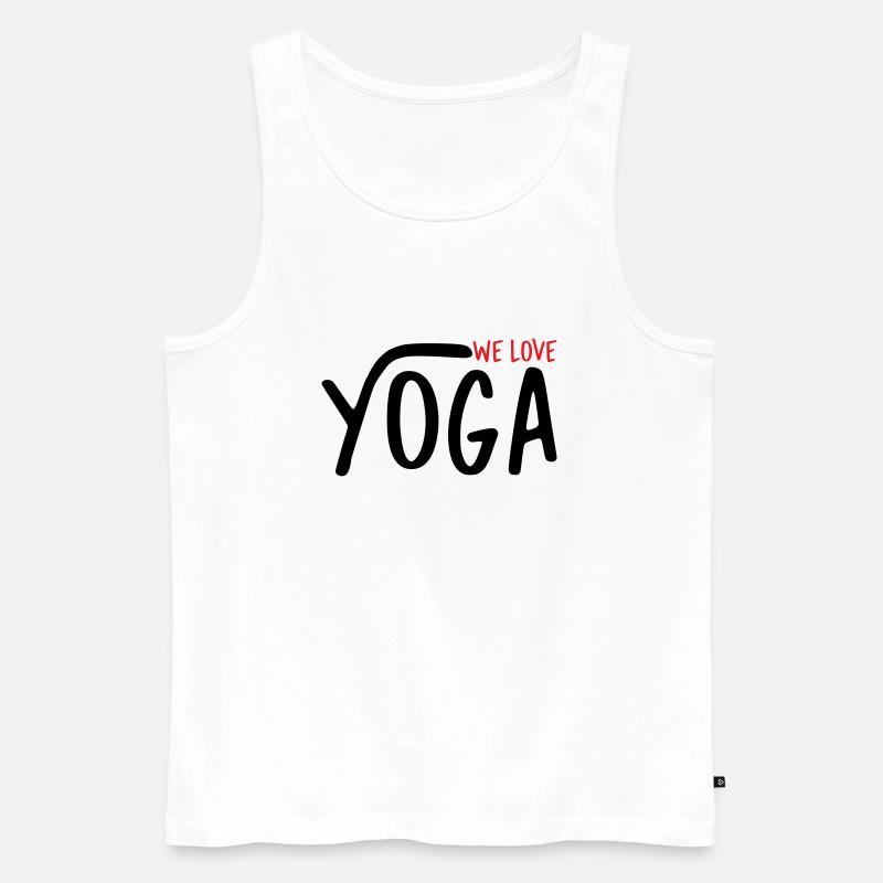 Wir lieben Yoga - Männer Premium Bio Tank Top - Weiß