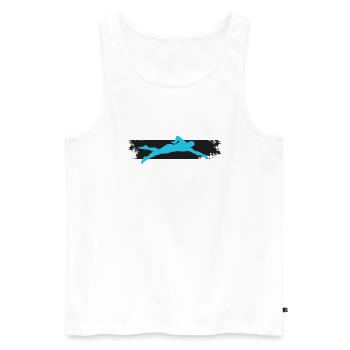 Schwimmer - Männer Premium Bio Tank Top - Weiß - Vorne - Michal (187cm)