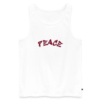 Peace and Love Slogan - Frieden - Men's Premium Organic Tank Top - white - Front - Michal (187cm)
