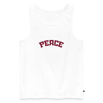 Peace and Love Slogan - Frieden - Men's Premium Organic Tank Top - white - Front - Michal (187cm)