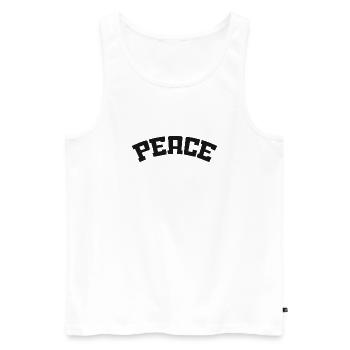 Peace and Love Slogan - Frieden - Men's Premium Organic Tank Top - white - Front - Michal (187cm)