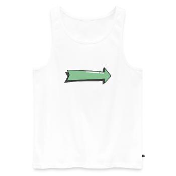 Pfeil mit Schatten grün - Männer Premium Bio Tank Top - Weiß - Vorne - Michal (187cm)