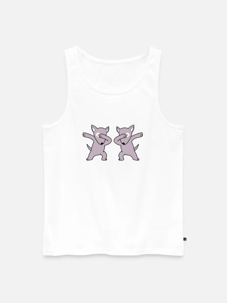 dog dabbing - Männer Premium Bio Tank Top - Weiß