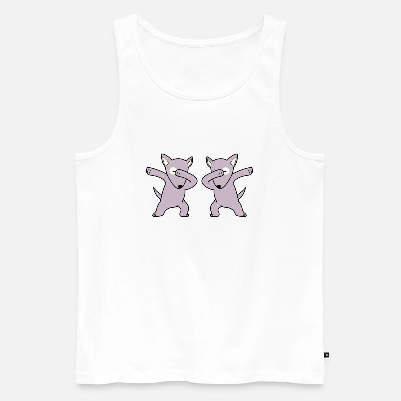 dog dabbing - Männer Premium Bio Tank Top - Weiß