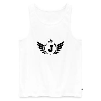 wappen j - Männer Premium Bio Tank Top - Weiß - Vorne - AI Model Male 178 light (178cm)