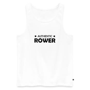 Rameur authentique - Sport - Aviron - Rudern - Débardeur bio Premium Homme - blanc - Devant - Michal (187cm)