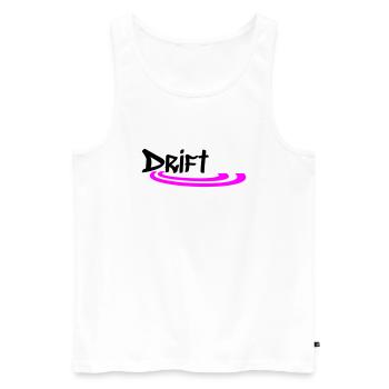 Street Drift (Dark Font/Light Background) - Men's Premium Organic Tank Top - white - Front - Michal (187cm)