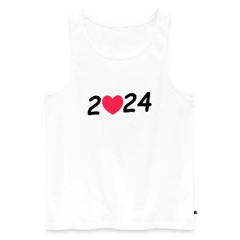 2024 - Men's Premium Organic Tank Top - white - Front - AI Model Male 178 light (178cm)