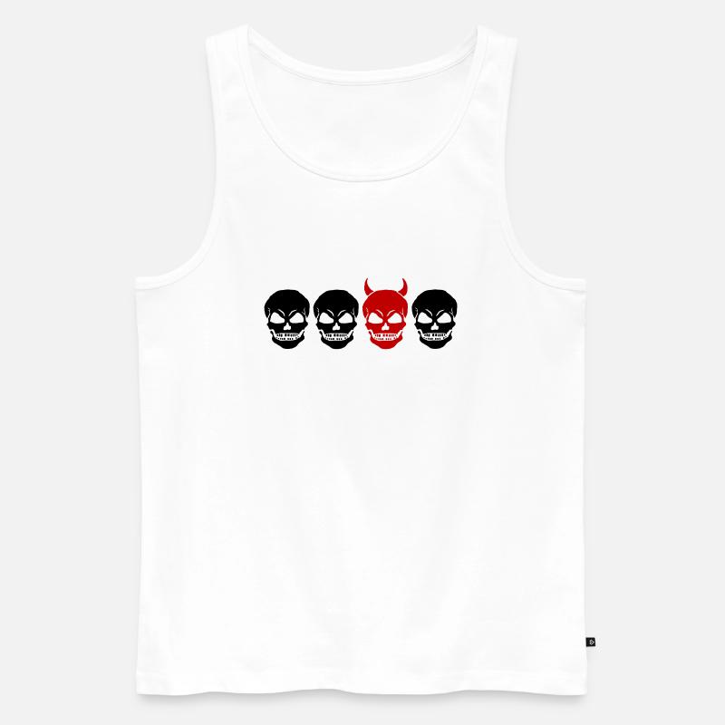 DIFFERENT SKULL2 -2C - Männer Premium Bio Tank Top - Weiß