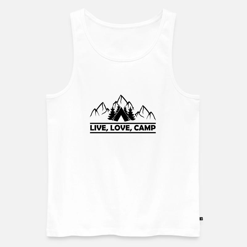 Live Love Camp - Männer Premium Bio Tank Top - Weiß