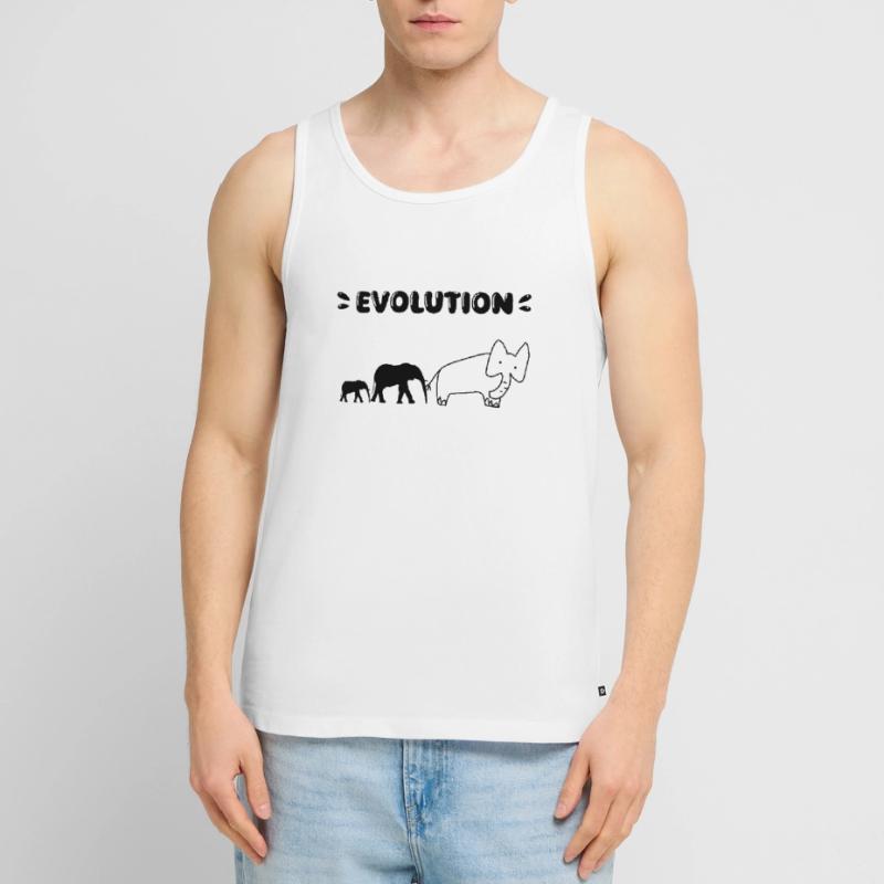 Elephant Evolution – Drôles d’étapes de l’évolution. Débardeur bio Premium Homme