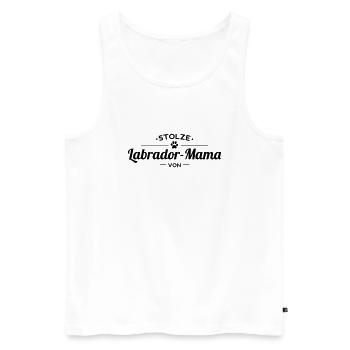 Labrador-Mama Wunschname - Männer Premium Bio Tank Top - Weiß - Vorne - AI Model Male 178 light (178cm)
