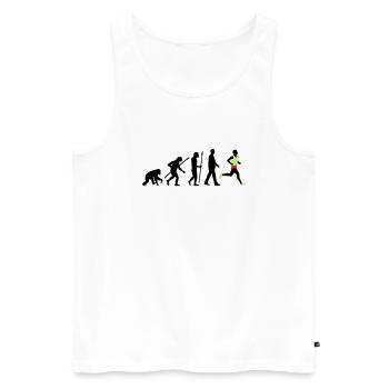evolution_laufer_102012_a_3c - Männer Premium Bio Tank Top - Weiß - Vorne - AI Model Male 178 light (178cm)