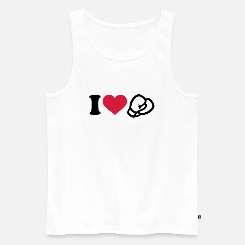 I love Boxen - Männer Premium Bio Tank Top - Weiß