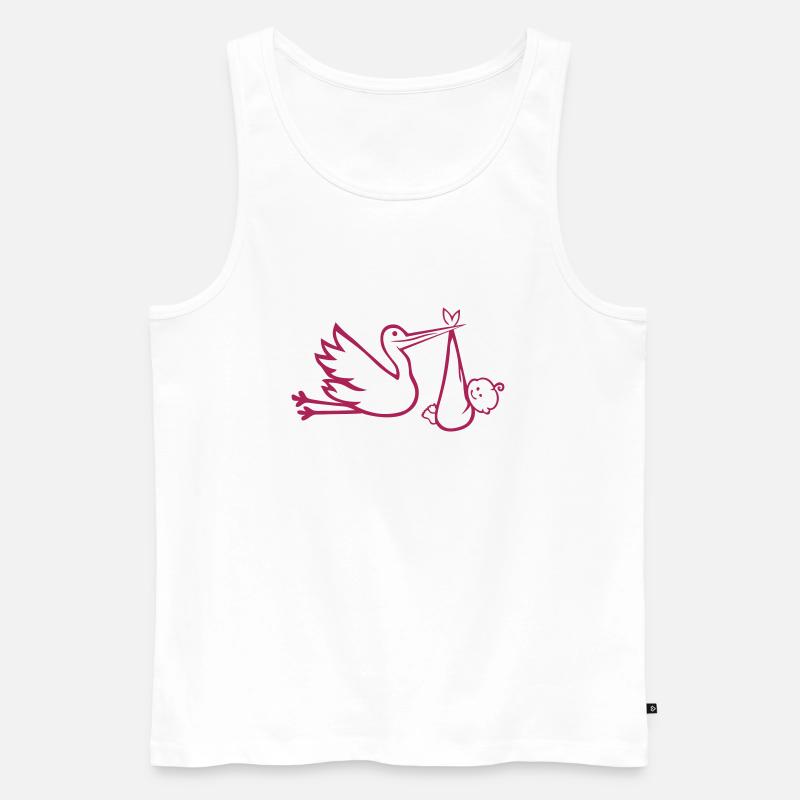 Storch bebe Geburt - Männer Premium Bio Tank Top - Weiß
