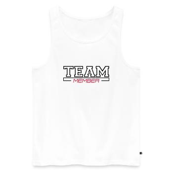 team member - Männer Premium Bio Tank Top - Weiß - Vorne - AI Model Male 178 light (178cm)
