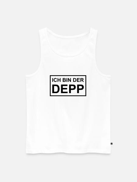 Ich bin der Depp - Schild - Männer Premium Bio Tank Top - Weiß