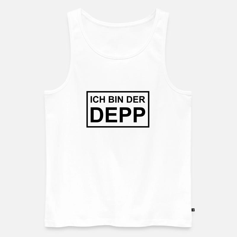 Ich bin der Depp - Schild - Männer Premium Bio Tank Top - Weiß
