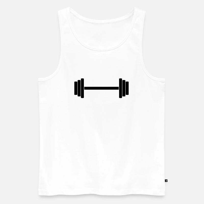 Hantel 1c - Männer Premium Bio Tank Top - Weiß