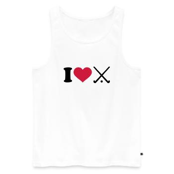 I love Hockey - Débardeur bio Premium Homme - blanc - Devant - Michal (187cm)