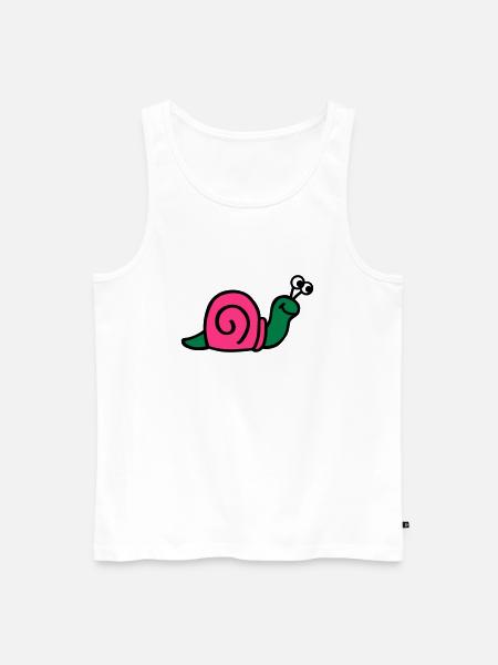 Snail - Men's Premium Organic Tank Top - white