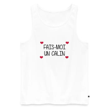 Fais-moi un calin - Débardeur bio Premium Homme - blanc - Devant - Michal (187cm)