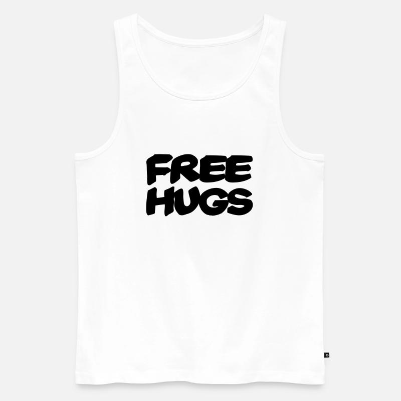 Free hugs - Männer Premium Bio Tank Top - Weiß