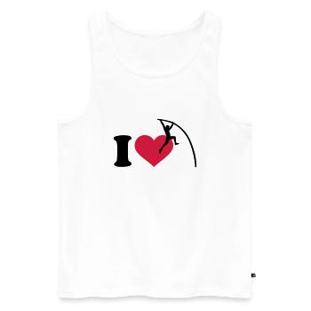Stabhochsprung - Männer Premium Bio Tank Top - Weiß - Vorne - Michal (187cm)